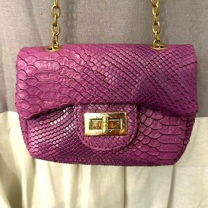 Purple faux alligator mini purse